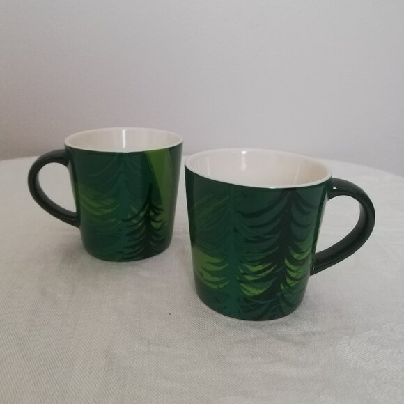 Starbuck's Pine Tree Christmas Cappuccino Cups - Set of 2 - Picture 3 of 5